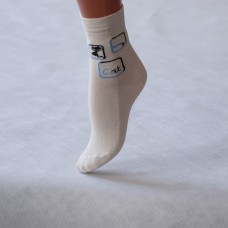 Детские носки с кошкой на квадрате K-L008
